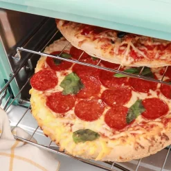 Toasters Nostalgia Retro 1500 W Aqua 12-Slice Convection Toaster Oven With Built-in Timer -BergHOFF Shop aqua nostalgia toaster ovens rtov2aq 31 1000