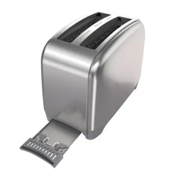 Toasters BLACK+DECKER 2-Slice Black And Stainless Steel Wide Slot Toaster With Crumb Tray -BergHOFF Shop black and stainless steel black decker pop up toasters tr2400sd 1f 1000