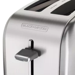 Toasters BLACK+DECKER 2-Slice Black And Stainless Steel Wide Slot Toaster With Crumb Tray -BergHOFF Shop black and stainless steel black decker pop up toasters tr2400sd 44 1000