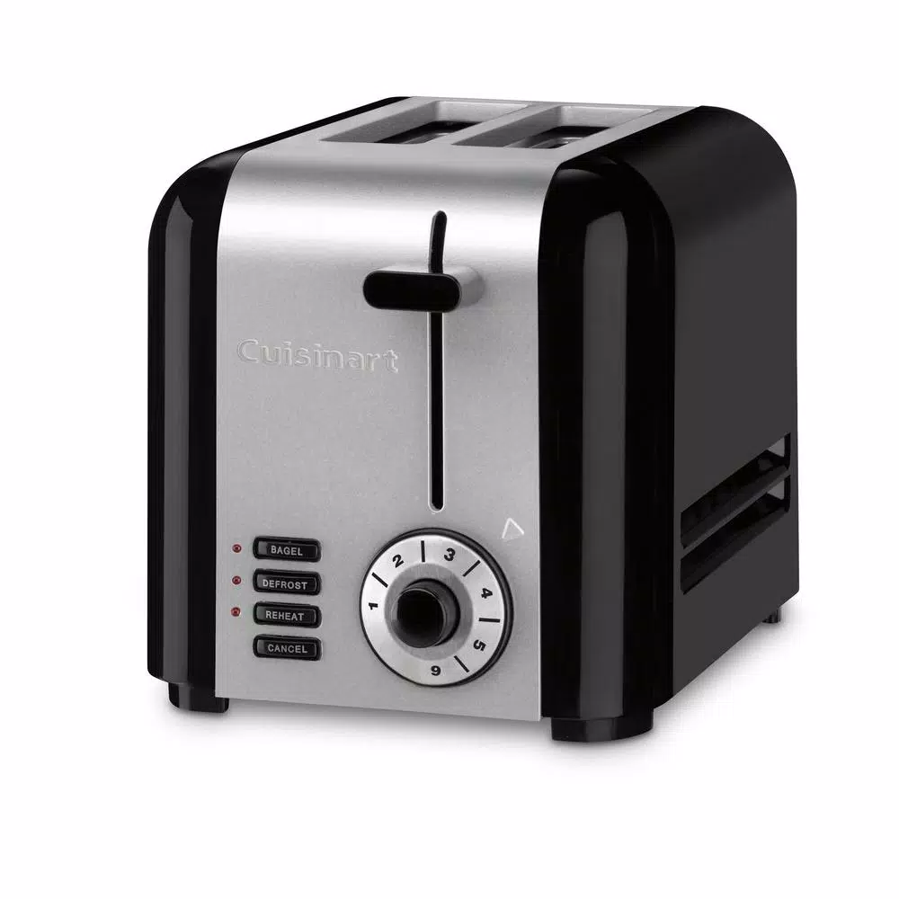 Toasters Cuisinart Compact 2-Slice Black And Stainless Steel Wide Slot Toaster 2 Toasters Cuisinart Compact 2-Slice Black And Stainless Steel Wide Slot Toaster - Image 2