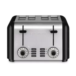 Toasters Cuisinart 4-Slice Black And Stainless Steel Wide Slot Toaster With Crumb Tray