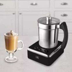 Coffee Makers KALORIK 13.5 Oz. Black Stainless Steel Electric Milk Frother -BergHOFF Shop black and stainless steel milk frothers mfh 43974 bk 31 1000