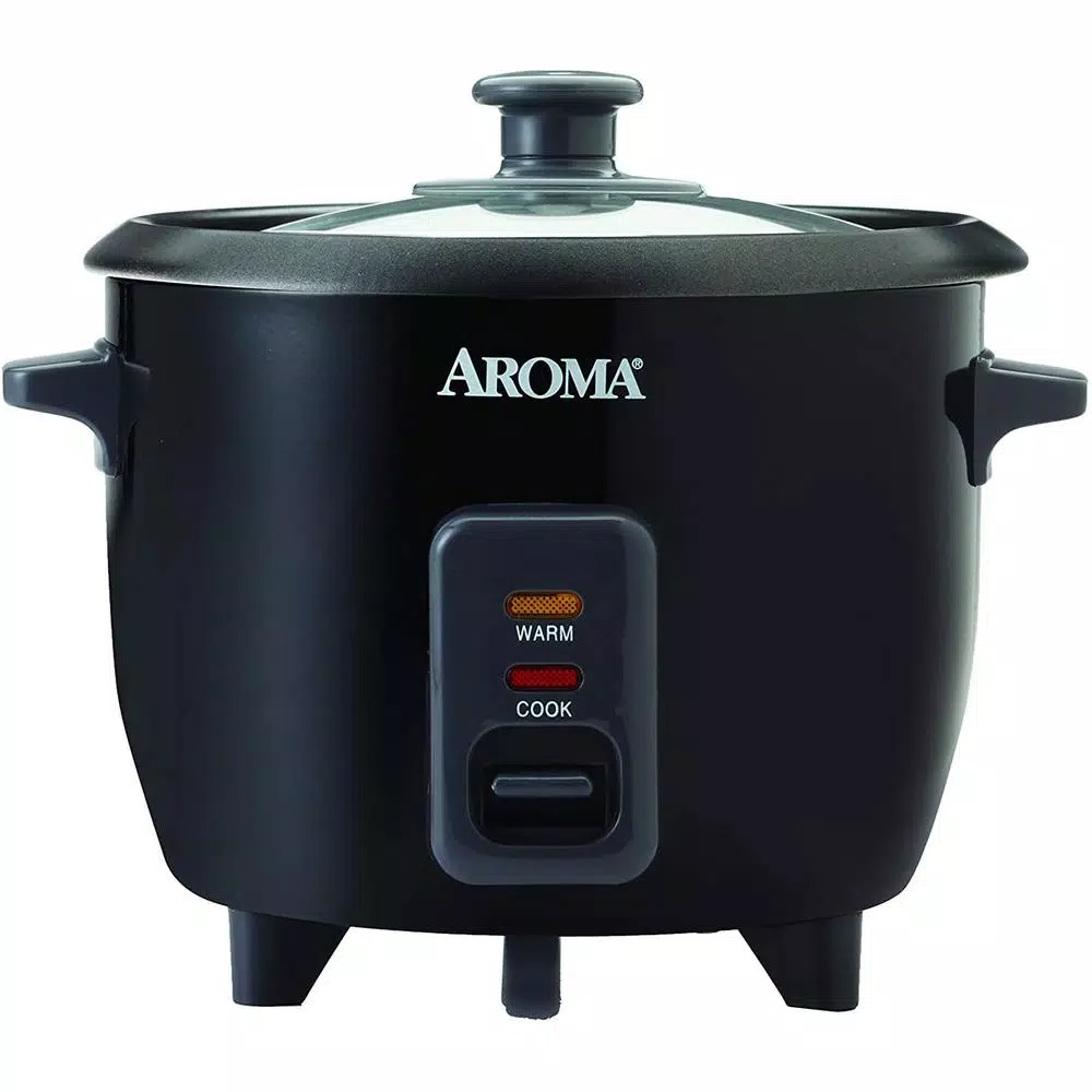 Cookers AROMA 6-Cup Black Rice Cooker With Removable Steam Tray 1 Cookers AROMA 6-Cup Black Rice Cooker With Removable Steam Tray