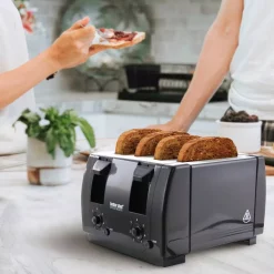 Toasters Better Chef Dual-Control 4-Slice Black Toaster -BergHOFF Shop black better chef pop up toasters 98580213m 44 1000