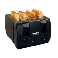 Toasters Better Chef Dual-Control 4-Slice Black Toaster