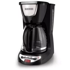 Coffee Makers BLACK+DECKER 12-Cup Programmable Black Drip Coffee Maker With Glass Carafe, Built-In Timer And Automatic Shut-Off