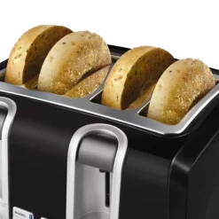 Toasters BLACK+DECKER 4-Slice Black Extra-Wide Slot Toaster With Browning Control 9 Toasters BLACK+DECKER 4-Slice Black Extra-Wide Slot Toaster With Browning Control -BergHOFF Shop black black decker pop up toasters t4569b 44 1000