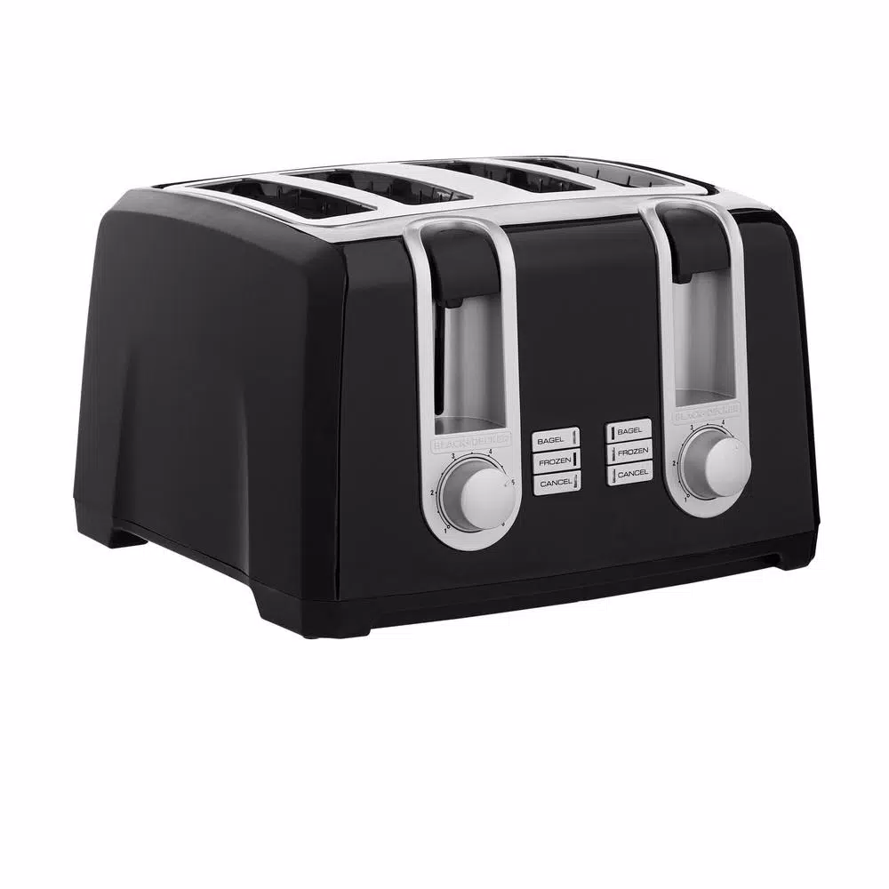 Toasters BLACK+DECKER 4-Slice Black Extra-Wide Slot Toaster With Browning Control 1 Toasters BLACK+DECKER 4-Slice Black Extra-Wide Slot Toaster With Browning Control