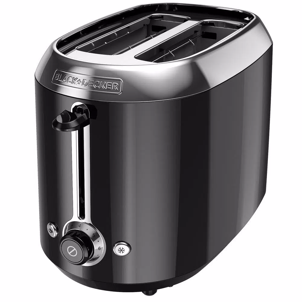 Toasters BLACK+DECKER 2-Slice Black Wide Slot Toaster With Temperature Control 1 Toasters BLACK+DECKER 2-Slice Black Wide Slot Toaster With Temperature Control