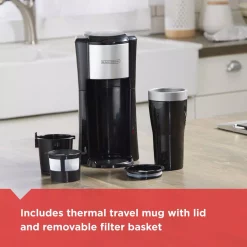 Coffee Makers BLACK+DECKER Black Single Serve Drip Coffee Maker With Travel Mug 11 Coffee Makers BLACK+DECKER Black Single Serve Drip Coffee Maker With Travel Mug -BergHOFF Shop black black decker single serve coffee makers cm618 1f 1000