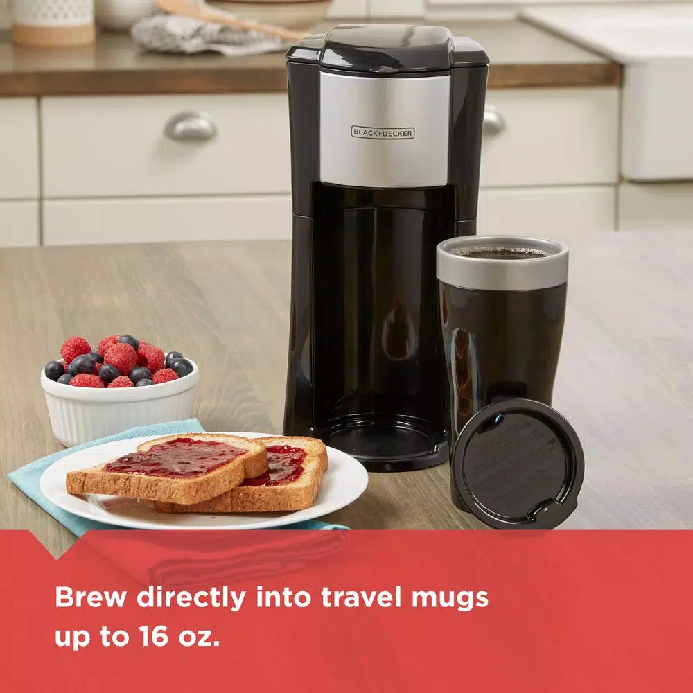 Coffee Makers BLACK+DECKER Black Single Serve Drip Coffee Maker With Travel Mug 6 Coffee Makers BLACK+DECKER Black Single Serve Drip Coffee Maker With Travel Mug - Image 6