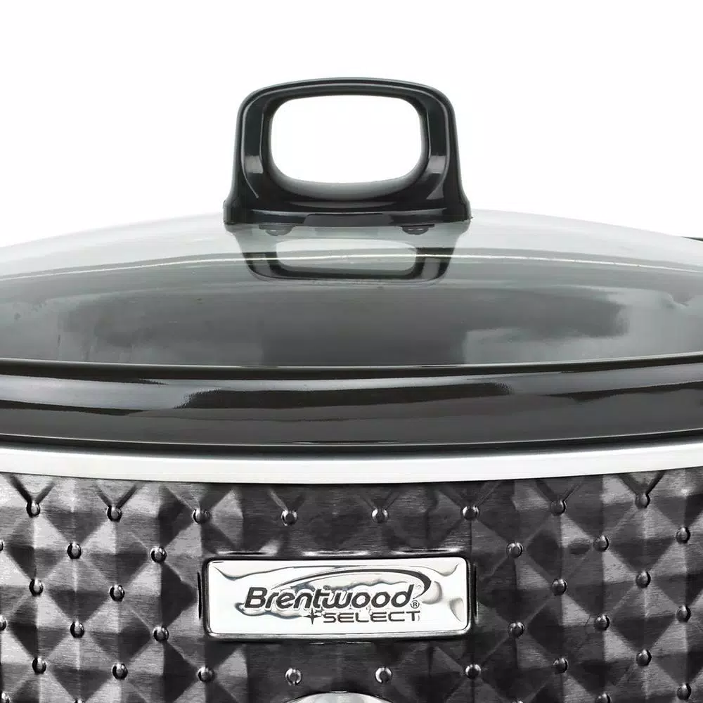 Cookers Brentwood Appliances Diamond 7 Qt. Black Slow Cooker With Tempered Glass Lid 4 Cookers Brentwood Appliances Diamond 7 Qt. Black Slow Cooker With Tempered Glass Lid - Image 4