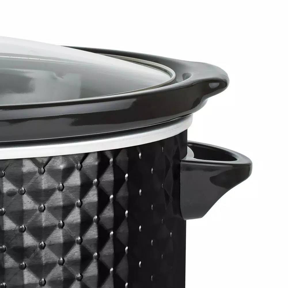 Cookers Brentwood Appliances Diamond 7 Qt. Black Slow Cooker With Tempered Glass Lid 3 Cookers Brentwood Appliances Diamond 7 Qt. Black Slow Cooker With Tempered Glass Lid - Image 3