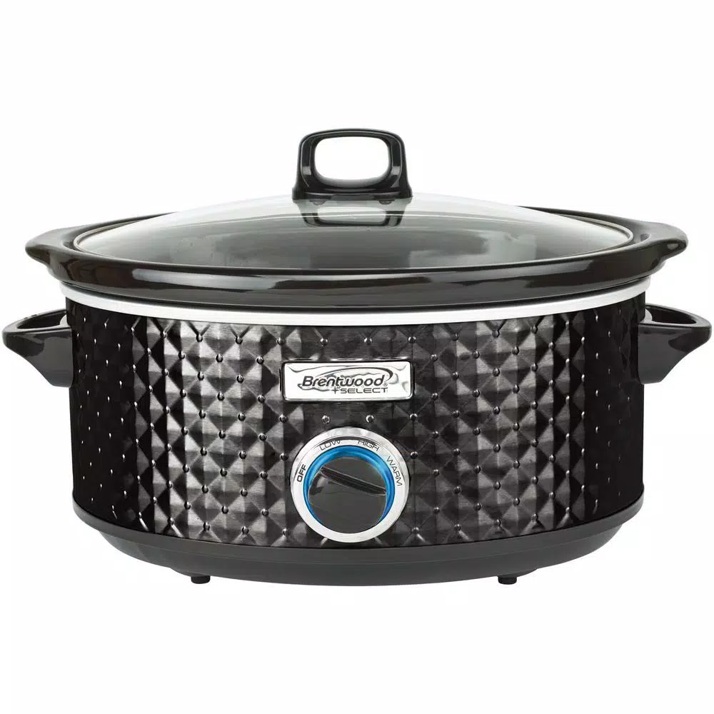 Cookers Brentwood Appliances Diamond 7 Qt. Black Slow Cooker With Tempered Glass Lid 1 Cookers Brentwood Appliances Diamond 7 Qt. Black Slow Cooker With Tempered Glass Lid