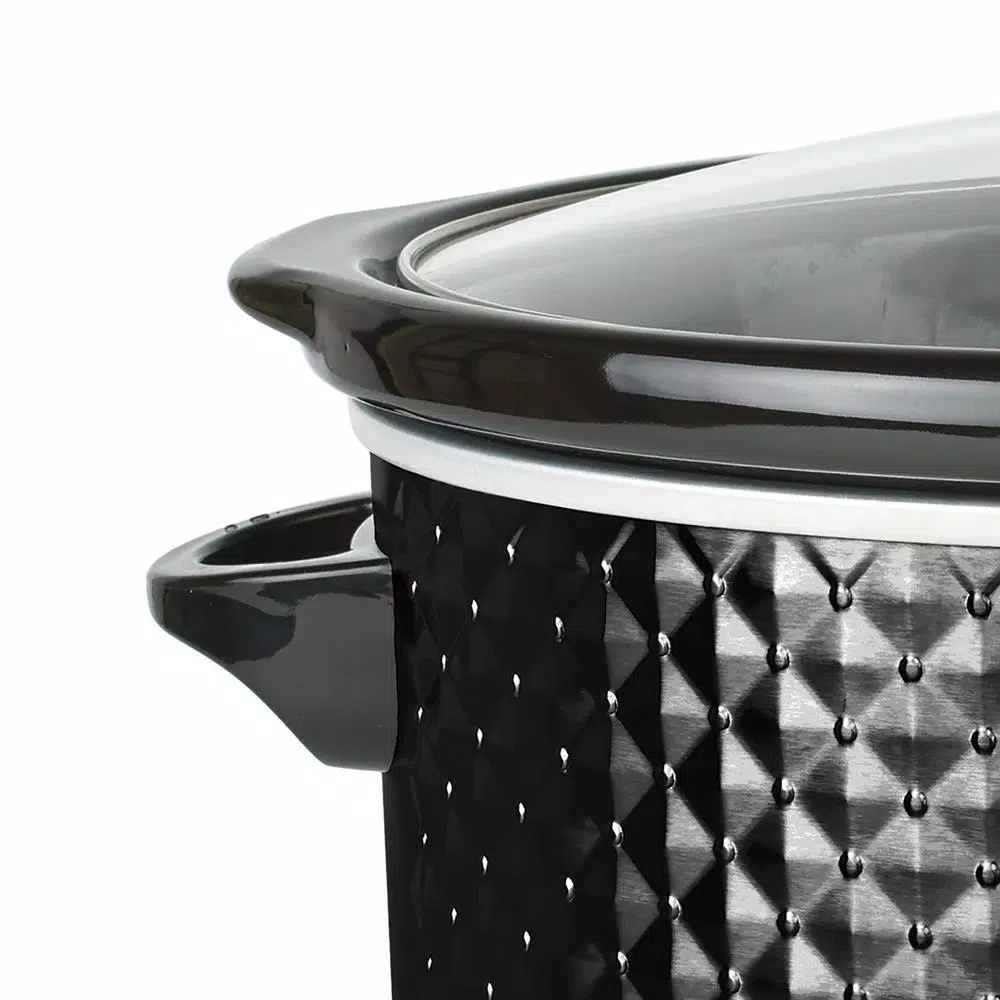 Cookers Brentwood Appliances Diamond 7 Qt. Black Slow Cooker With Tempered Glass Lid 2 Cookers Brentwood Appliances Diamond 7 Qt. Black Slow Cooker With Tempered Glass Lid - Image 2