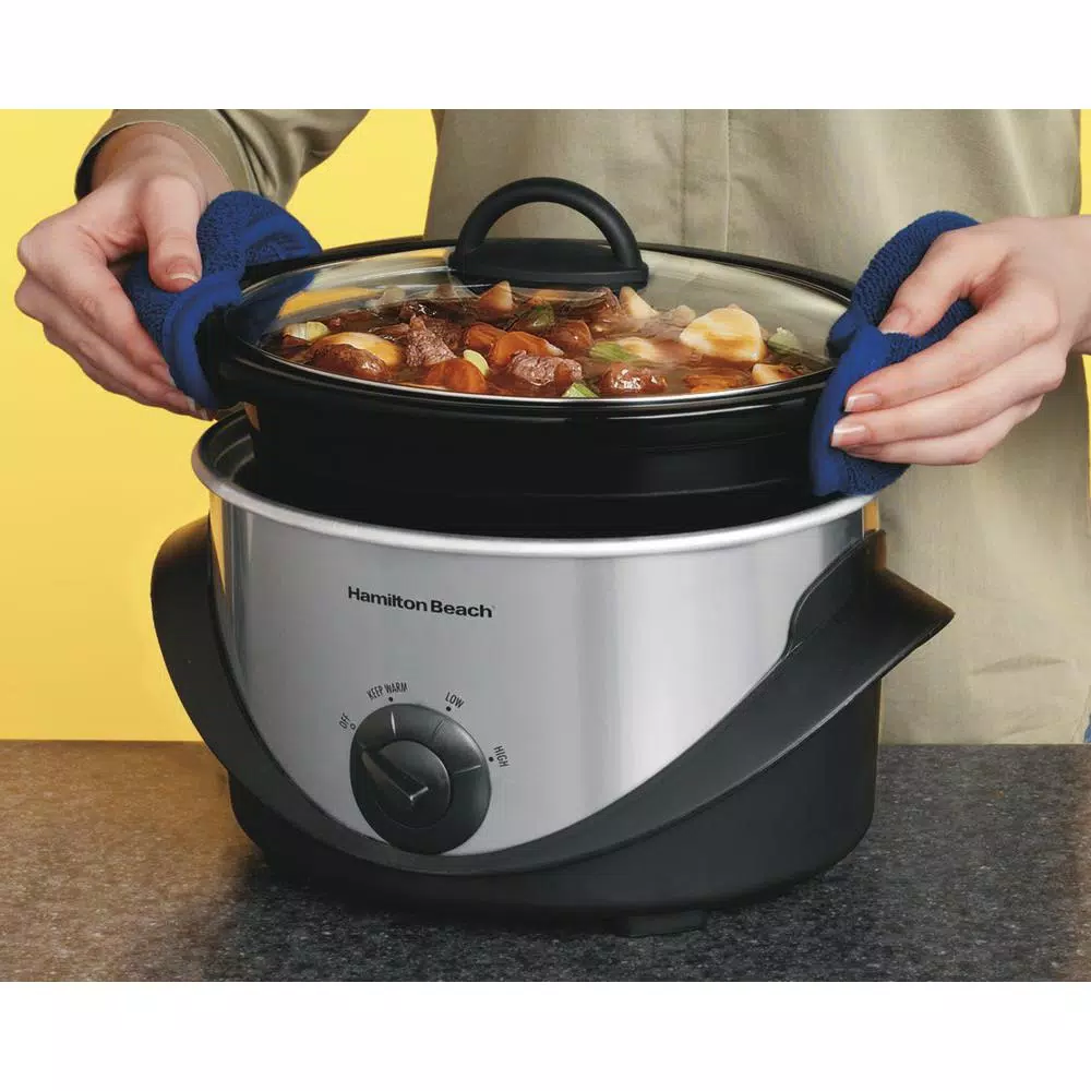 Cookers Hamilton Beach 4 Qt. Black Chrome Slow Cooker With Temperature Settings And Glass Lid 2 Cookers Hamilton Beach 4 Qt. Black Chrome Slow Cooker With Temperature Settings And Glass Lid - Image 2