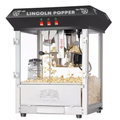 Popcorn Machines Great Northern Black Lincoln Countertop Popcorn Machine- Popper Makes 3 Gallons- 8-Ounce Kettle, Old Maids Drawer, Warming Tray & Scoop
