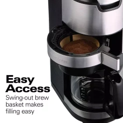 Coffee Makers Hamilton Beach 12-Cup Black Programmable Grind And Brew Coffee Maker -BergHOFF Shop black hamilton beach drip coffee makers 45505 1f 1000