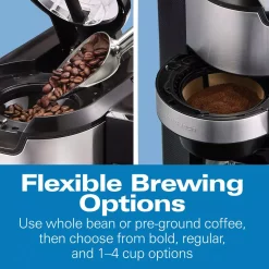 Coffee Makers Hamilton Beach 12-Cup Black Programmable Grind And Brew Coffee Maker -BergHOFF Shop black hamilton beach drip coffee makers 45505 fa 1000