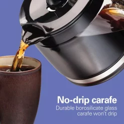 Coffee Makers Hamilton Beach Compact 12-Cup Black Programmable Drip Coffee Maker -BergHOFF Shop black hamilton beach drip coffee makers 46200 44 1000