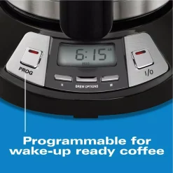Coffee Makers Hamilton Beach 8-Cup Black Programmable Coffee Maker With Thermal Carafe -BergHOFF Shop black hamilton beach drip coffee makers 46240 76 1000