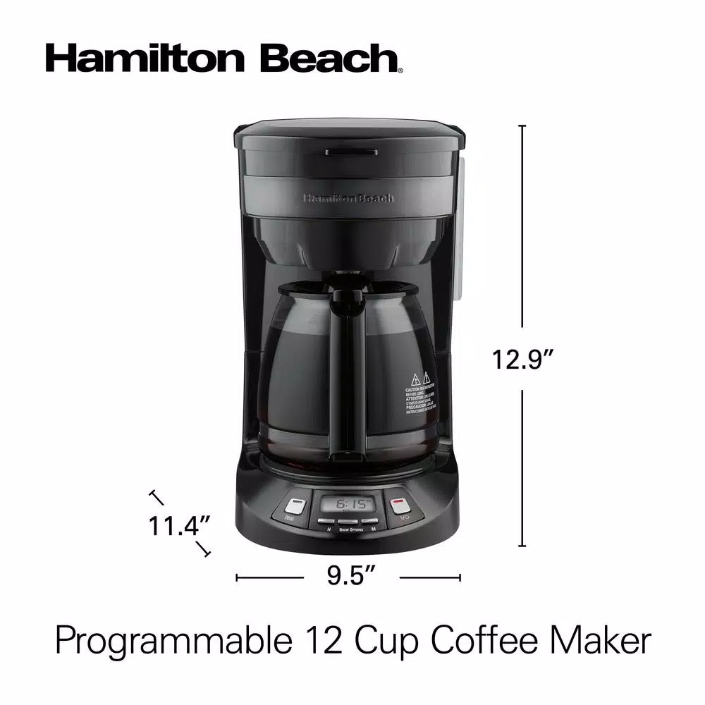 Coffee Makers Hamilton Beach 12-Cup Black Stainless Programmable Drip Coffee Maker 10 Coffee Makers Hamilton Beach 12-Cup Black Stainless Programmable Drip Coffee Maker - Image 10