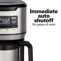 Coffee Makers Hamilton Beach 12-Cup Black Programmable Front-Fill Coffee Maker With Thermal Carafe -BergHOFF Shop black hamilton beach drip coffee makers 46391 76 1000