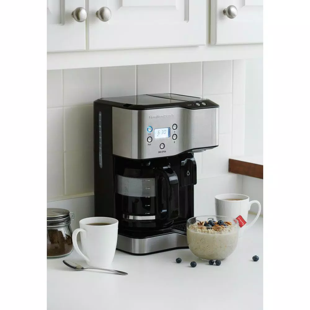 Coffee Makers Hamilton Beach 12-Cup Programmable Black Coffee Maker With Hot Water Dispenser 3 Coffee Makers Hamilton Beach 12-Cup Programmable Black Coffee Maker With Hot Water Dispenser - Image 3