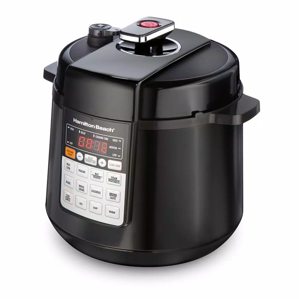 Cookers Hamilton Beach Multi-Function 6 Qt. Black Electric Pressure Cooker 1 Cookers Hamilton Beach Multi-Function 6 Qt. Black Electric Pressure Cooker