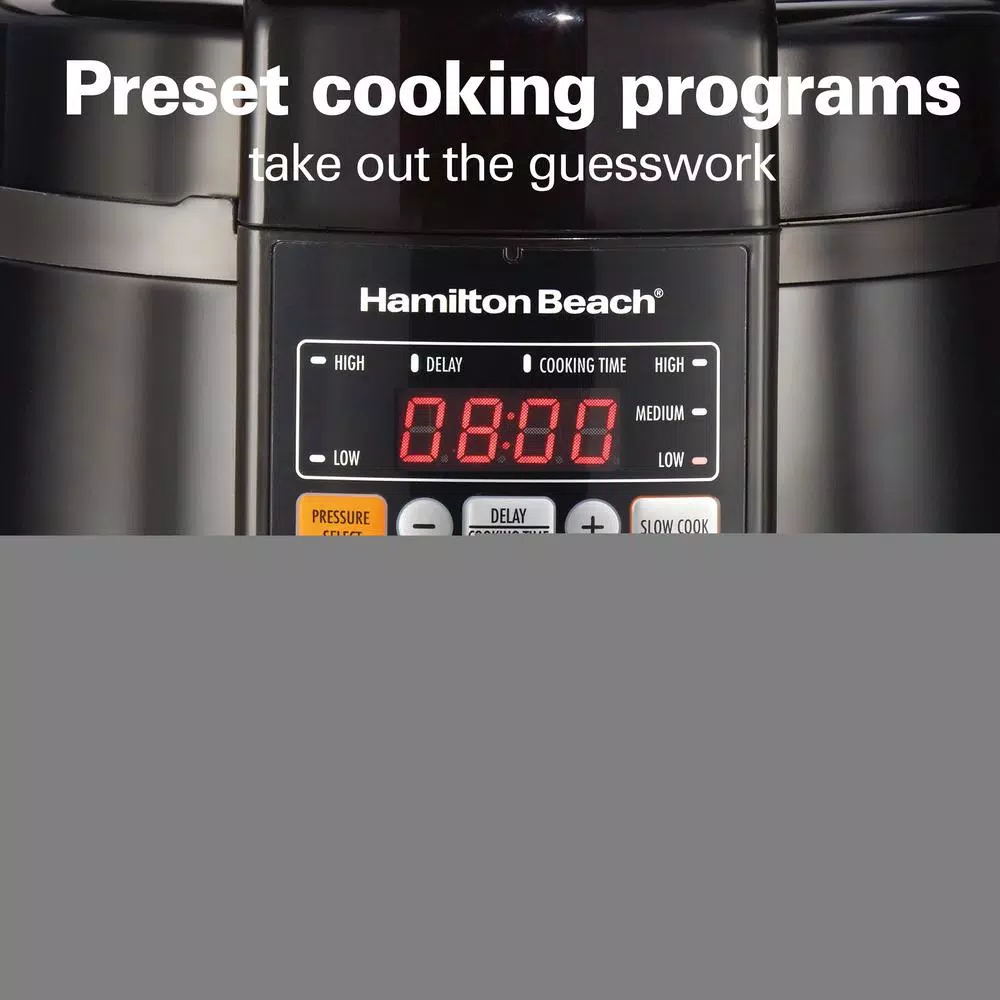 Cookers Hamilton Beach Multi-Function 6 Qt. Black Electric Pressure Cooker 6 Cookers Hamilton Beach Multi-Function 6 Qt. Black Electric Pressure Cooker - Image 6