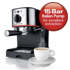 Coffee Makers Hamilton Beach 2-Cup Stainless Steel Automatic Espresso Machine With Milk Frother 9 Coffee Makers Hamilton Beach 2-Cup Stainless Steel Automatic Espresso Machine With Milk Frother -BergHOFF Shop black hamilton beach espresso machines 40792 4f 1000