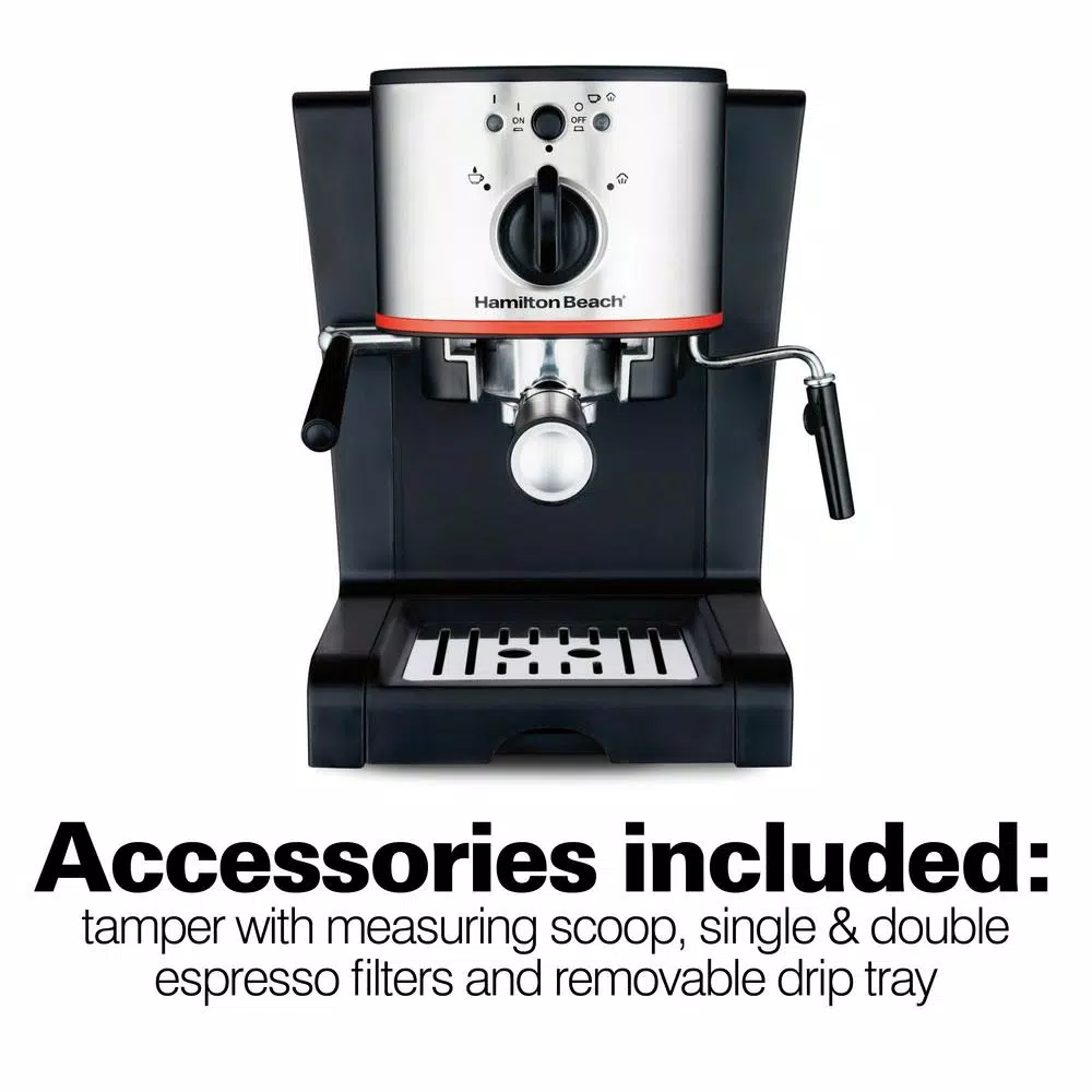 Coffee Makers Hamilton Beach 2-Cup Stainless Steel Automatic Espresso Machine With Milk Frother 6 Coffee Makers Hamilton Beach 2-Cup Stainless Steel Automatic Espresso Machine With Milk Frother - Image 6