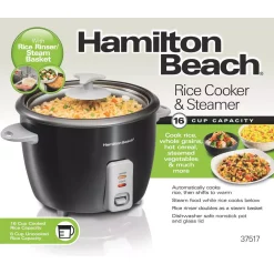 Cookers Hamilton Beach 16-Cup Black Rice Cooker -BergHOFF Shop black hamilton beach rice cookers 37517 1f 1000