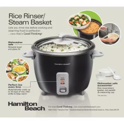 Cookers Hamilton Beach 16-Cup Black Rice Cooker -BergHOFF Shop black hamilton beach rice cookers 37517 44 1000