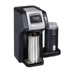 Coffee Makers Hamilton Beach Flexbrew 1-Cup Black Single Serve Coffee Maker With Milk Frother