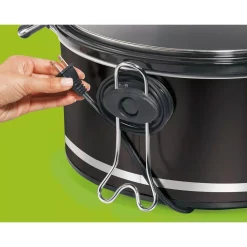 Cookers Hamilton Beach 8 Qt. Black Slow Cooker With Temperature Settings And Glass Lid 6 Cookers Hamilton Beach 8 Qt. Black Slow Cooker With Temperature Settings And Glass Lid -BergHOFF Shop black hamilton beach slow cookers 33182 1f 1000
