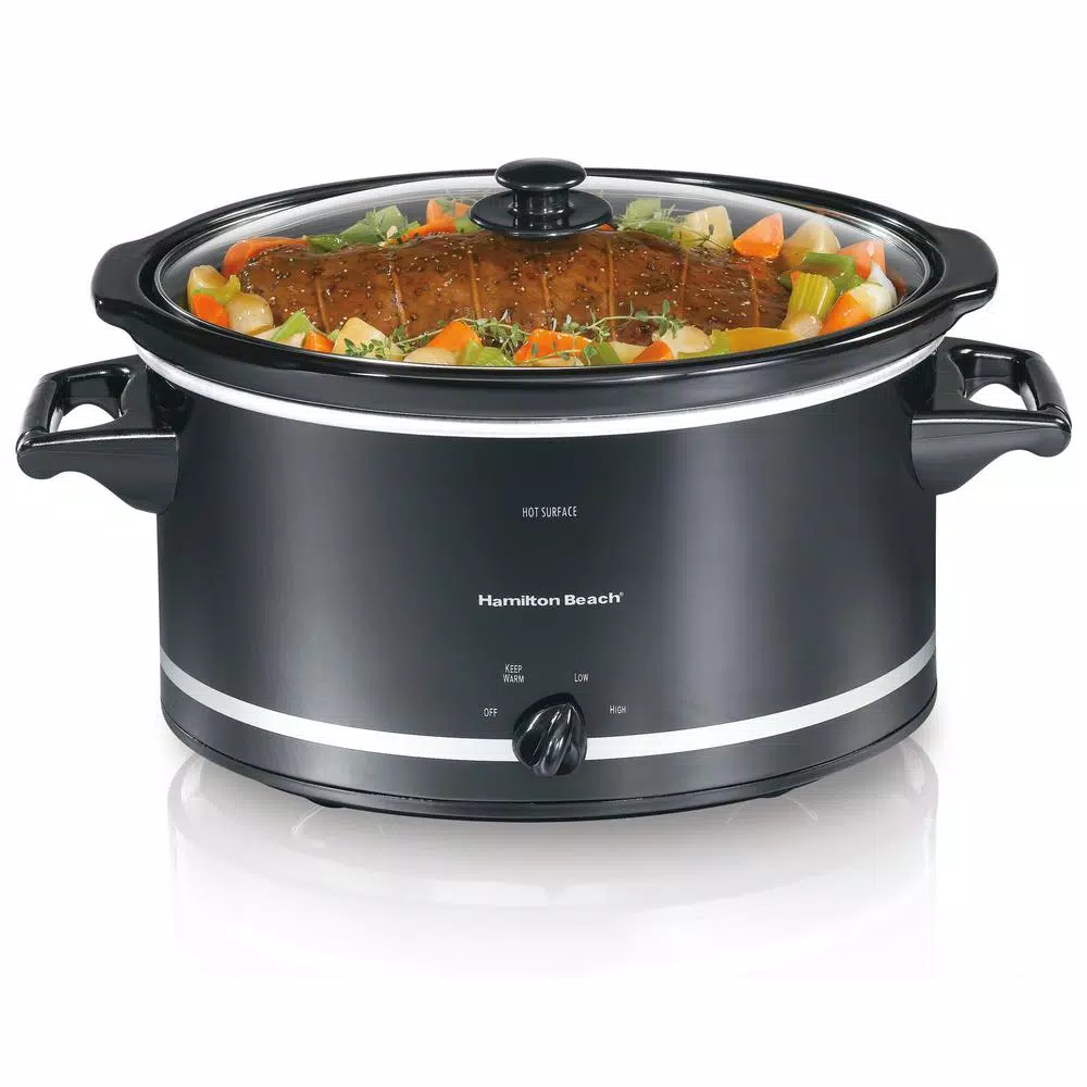 Cookers Hamilton Beach 8 Qt. Black Slow Cooker With Temperature Settings And Glass Lid 4 Cookers Hamilton Beach 8 Qt. Black Slow Cooker With Temperature Settings And Glass Lid - Image 4