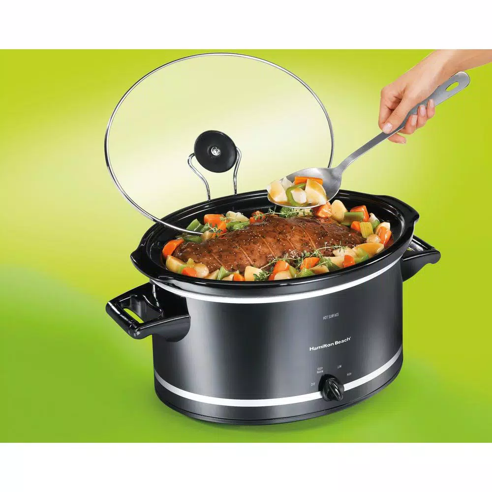 Cookers Hamilton Beach 8 Qt. Black Slow Cooker With Temperature Settings And Glass Lid 2 Cookers Hamilton Beach 8 Qt. Black Slow Cooker With Temperature Settings And Glass Lid - Image 2