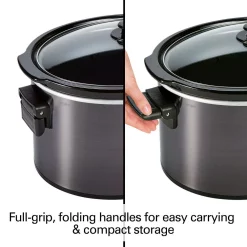 Cookers Hamilton Beach 10 Qt. Black Slow Cooker With Folding Handles 9 Cookers Hamilton Beach 10 Qt. Black Slow Cooker With Folding Handles -BergHOFF Shop black hamilton beach slow cookers 33191 4f 1000