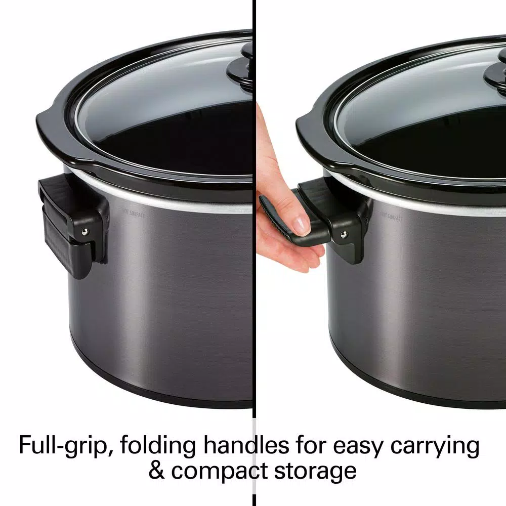 Cookers Hamilton Beach 10 Qt. Black Slow Cooker With Folding Handles 3 Cookers Hamilton Beach 10 Qt. Black Slow Cooker With Folding Handles - Image 3