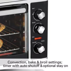 Toasters Hamilton Beach Countertop Toaster Oven Black With Convection And Rotisserie -BergHOFF Shop black hamilton beach toaster ovens 31105d 44 1000
