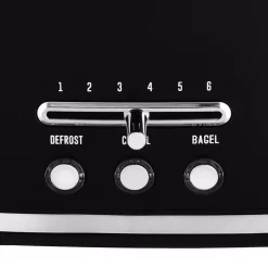 Toasters KALORIK Retro 2-Slice Black Wide Slot Toaster 8 Toasters KALORIK Retro 2-Slice Black Wide Slot Toaster -BergHOFF Shop black kalorik pop up toasters to 46083 bk 4f 1000