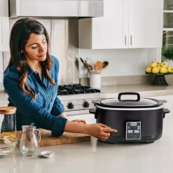 Cookers NINJA 6 Qt. Black Slow Cooker With Touchpad Controls And Keep Warm Setting -BergHOFF Shop black ninja slow cookers mc510 4f 1000