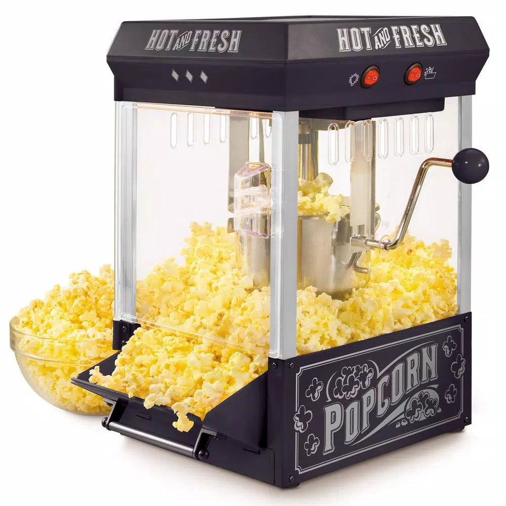 Popcorn Machines Nostalgia 390-Watts 2.5 Oz. Black Kettle Popcorn Maker 1 Popcorn Machines Nostalgia 390-Watts 2.5 Oz. Black Kettle Popcorn Maker