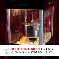 Popcorn Machines Nostalgia 300 W 2.5 Oz. Black Popcorn Cart With 5 Qt. Popcorn Bowl -BergHOFF Shop black nostalgia popcorn machines kpm220ctbk 1f 1000