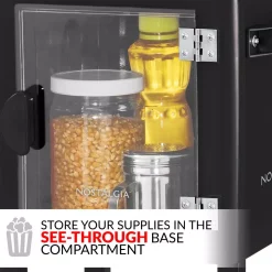 Popcorn Machines Nostalgia 300 W 2.5 Oz. Black Popcorn Cart With 5 Qt. Popcorn Bowl -BergHOFF Shop black nostalgia popcorn machines kpm220ctbk 44 1000