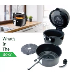 Toasters NutriChef Black Countertop Oven Air Fry Cooker Healthy Kitchen Air Fryer Convection Cooking -BergHOFF Shop black nutrichef toaster ovens pkairfr75 31 1000