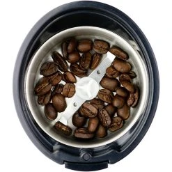 Coffee Makers Ovente 2.5 Oz. Black One-Touch Electric Coffee Grinder With Transparent Easy Open Lid And Stainless Steel Blades -BergHOFF Shop black ovente coffee grinders cg225b 77 1000