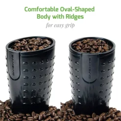 Coffee Makers Ovente 2.5 Oz. Black One-Touch Electric Coffee Grinder With Transparent Easy Open Lid And Stainless Steel Blades -BergHOFF Shop black ovente coffee grinders cg225b fa 1000