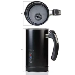 Coffee Makers Ovente 8 Oz. Black Automatic Electric Milk Frother And Steamer Hot Or Cold Froth Functionality Foam Maker And Warmer -BergHOFF Shop black ovente milk frothers fr3608b 44 1000